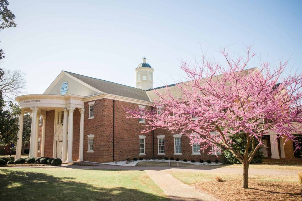 The Jacumin-Simpson Missions Center at SEBTS in spring